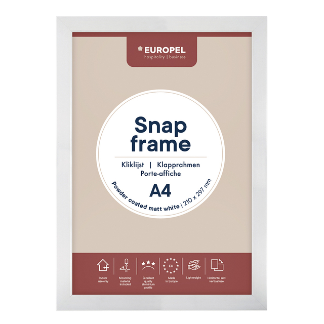 Cadre clipsable Europel A4 25mm blanc mat