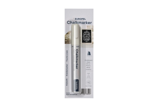 [1421203] Marqueur craie Europel 6mm blanc blister 1 pièce