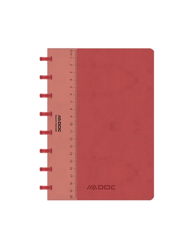 [1421121] Exercise book ADOC Lin-Ex A5 squared 144 pages 90gr red