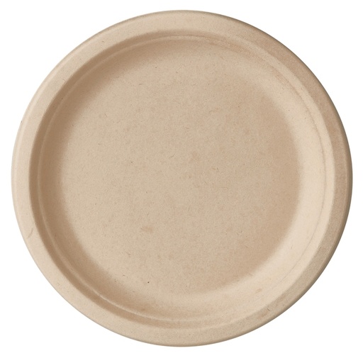 [1421054] Assiette IEZZY Ø170mm canne à sucre naturel 50 pièces