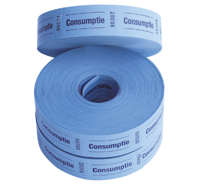 Consumptiebon Combicraft 57x30mm 2-zijdig 2x1000 stuks blauw