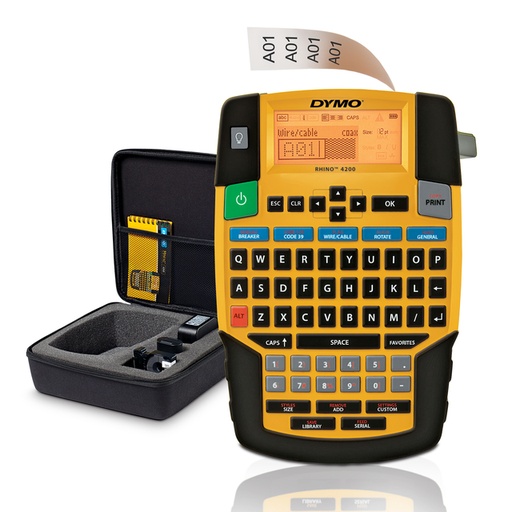 [1420486] Labelprinter Dymo Rhino 4200 industrieel qwerty 19mm geel in koffer