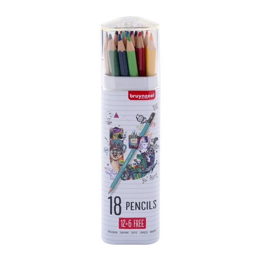 [1405016] Crayon de couleur Bruynzeel set 18 couleurs