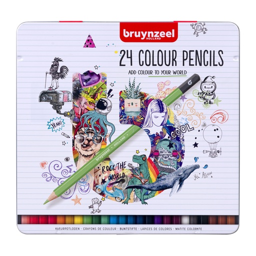 [1405018] Crayon de couleur Bruynzeel boîte métal 24 pièces