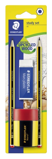 [1406908] Crayon Staedtler Noris HB blister 2 pièces avec gomme et taille-crayon set 4 pièces
