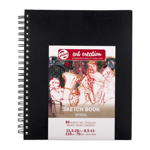 [1419114] Carnet de croquis Talens Art Creation spirale 210x280mm 110g 80 feuilles noir