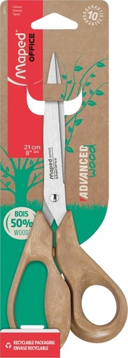 [1406874] Ciseaux Maped Office Advanced Wood 21cm brun