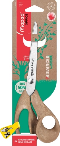 [1406882] Ciseaux Maped Office Advanced Wood 21cm gaucher brun