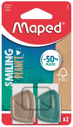 [1406888] Gomme Maped Smiling Planet blister 2 pièces