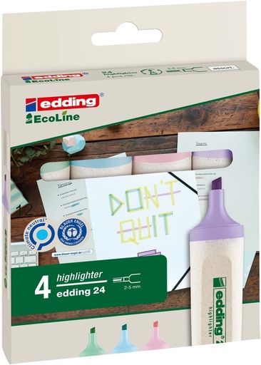 [1420204] Surligneur edding 24 EcoLine pastel assorti set 4 pièces