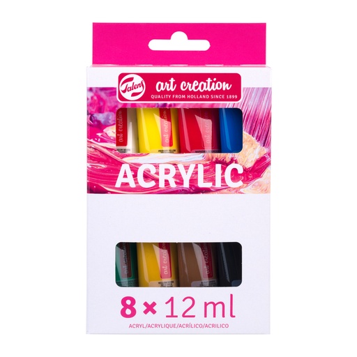 [1420271] Peinture acrylique Talens Art Creation set 8 couleurs 12ml