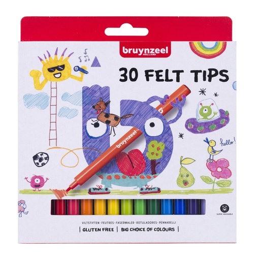 [1420277] Viltstift Bruynzeel Kids assorti 30 stuks