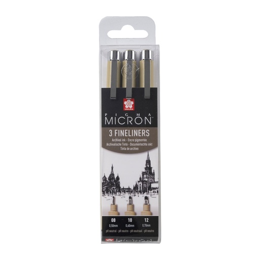 [1420285] Fineliner Sakura Pigma Micron set 3 largeurs Large noir