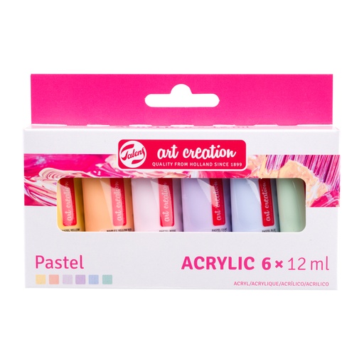 [1420286] Peinture acrylique Talens Art Creation Pastel 12ml set 6 couleurs