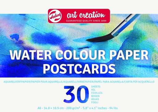 [1420289] Aquarelverfpapier Talens Art Creation 30 witte vellen 200gr 148x105mm blauw