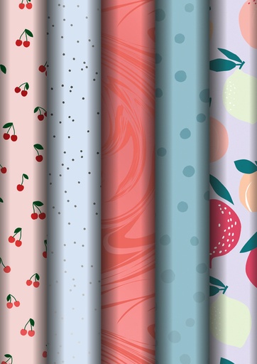 [1420502] Papier cadeau Stewo Fresh Patterns 200x70cm assorti