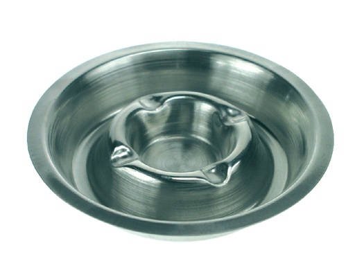 [393080] Cendrier en métal chromé 170mm inox superposable