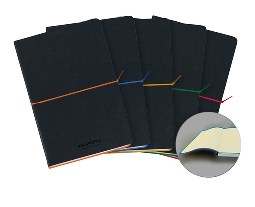 [1407588] Notitieboek Aurora Tesoro A5 192blz lijn 80gr assorti