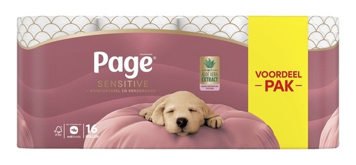 [1407597] Toiletpapier Page Sensitive Aloë Vera 3-laags wit 140vel