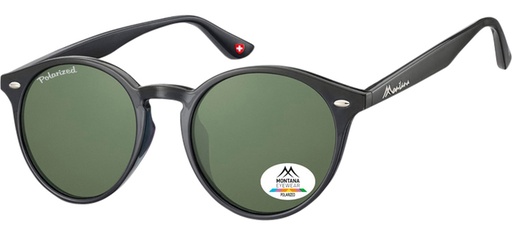 [1420311] Lunettes de soleil Montana noir verre rond G15 vert polarisé