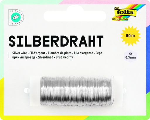 [1407611] Fil d'argent Folia 0,3mmx80m argenté