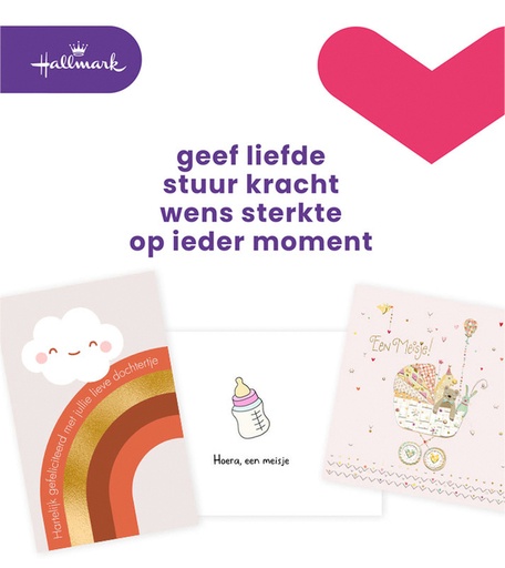[1421968] Wenskaart Hallmark Business Box geboorte dochter navulset à 6 stuks