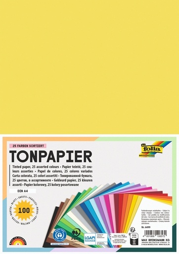 [1407618] Knutselpapier Folia A4 100vel 25 kleuren