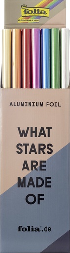 [1407621] Film aluminium Folia 50x78cm présentoir 50 rouleaux assorti