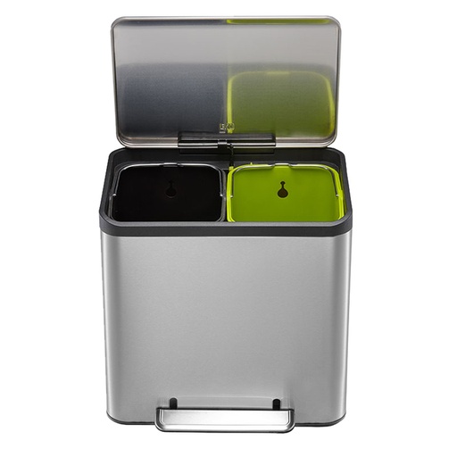 [1422361] Pedaalemmer EKO EcoCasa Recycler 15+15 liter rvs