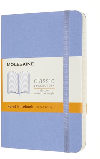 [1422869] Carnet Moleskine Pocket 90x140mm ligné couverture souple bleu hortensia