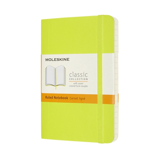 [1422874] Notitieboek Moleskine pocket 90x140mm lijn soft cover lemon green