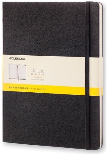 [1422875] Notitieboek Moleskine XL 190x250mm ruit 5x5 hard cover zwart