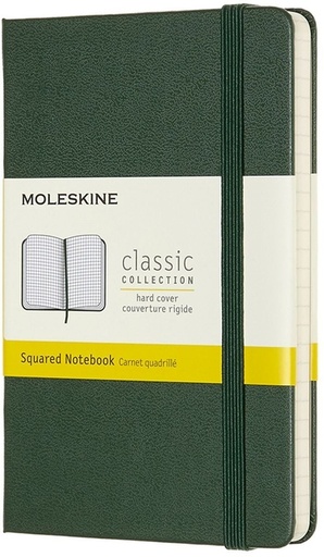 [1422889] Carnet Moleskine Pocket 90x140mm carreau 5x5mm couverture rigide vert myrte