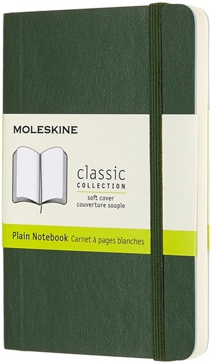 [1422892] Notitieboek Moleskine pocket 90x140mm blanco soft cover myrtle green