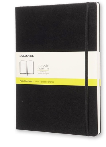 [1422893] Notitieboek Moleskine XL 190x250mm blanco hard cover zwart