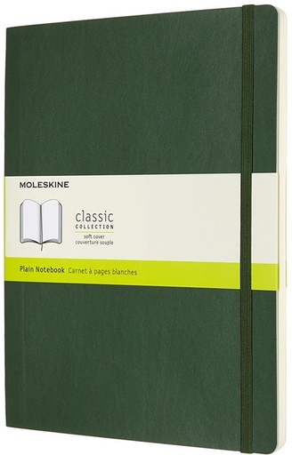 [1422902] Notitieboek Moleskine XL 190x250mm blanco soft cover myrtle green