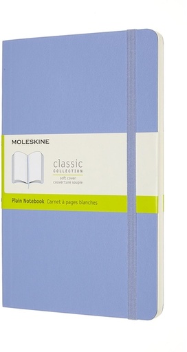 [1422905] Carnet Moleskine large 130x210mm uni couverture souple bleu hortensia