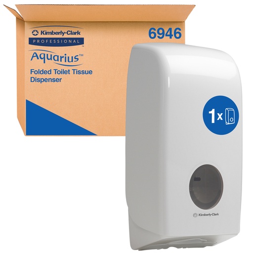 [1422820] Distributeur papier toilette plié Kimberly Clark Aquarius 6946 blanc