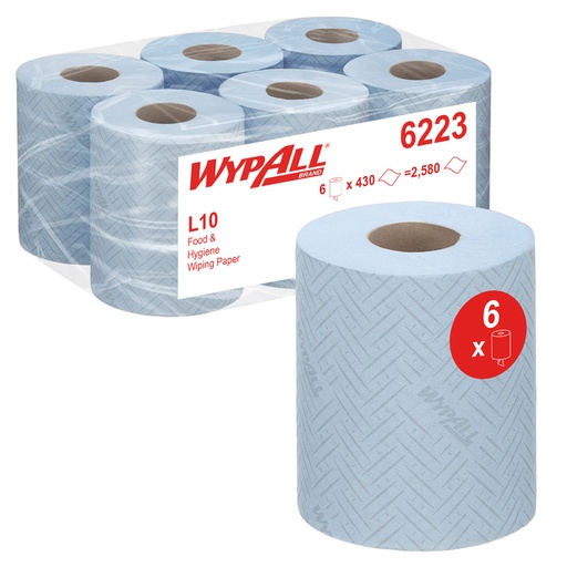 [1422851] Papier d'essuyage WypAll L10 GeneralClean 6223 1 épaisseur 430 feuilles bleu