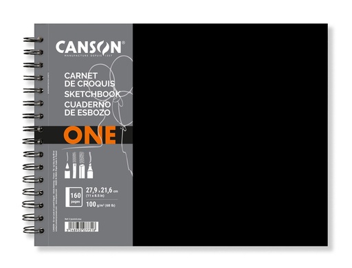 [1422743] Carnet de croquis Canson Art Book One spirale 279x216mm 100g 80 feuilles blanches