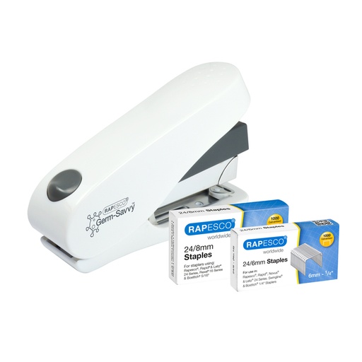 [1423070] Agrafeuse Rapesco Germ-Savvy Less Effort ECO Luna Antibactérien blanc