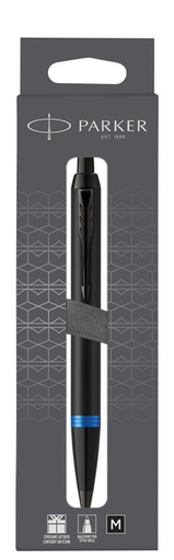[1423089] Stylo bille Parker IM Black Blue Vibrant Ring Medium blister