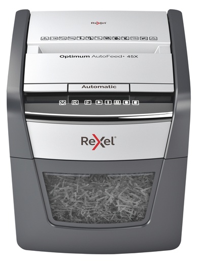 [1423097] Papiervernietiger Rexel Optimum Auto+ 45X snippers 4x28mm