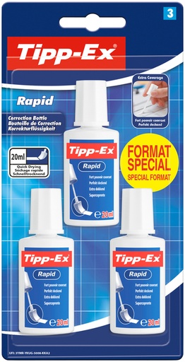 [1422614] Correctievloeistof Tipp-ex Rapid 20ml blister à 3 stuks