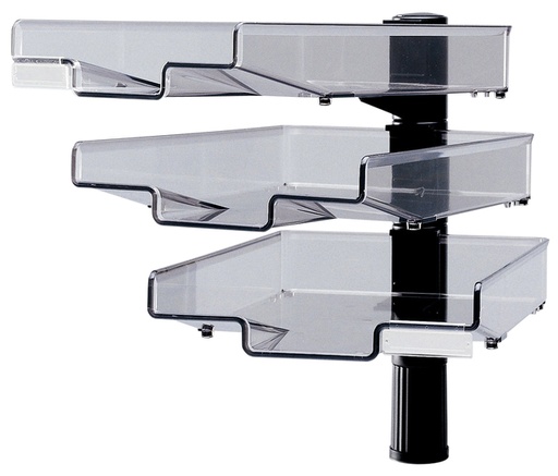 [1423146] Corbeilles à courrier Hanza 3 corbeilles colonne pivotante 360 degrés noir