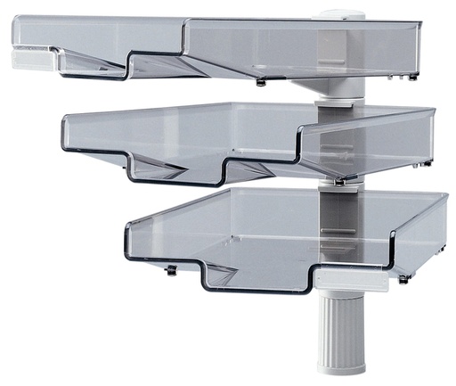 [1423148] Corbeilles à courrier Hanza 3 corbeilles colonne pivotante 360 degrés gris