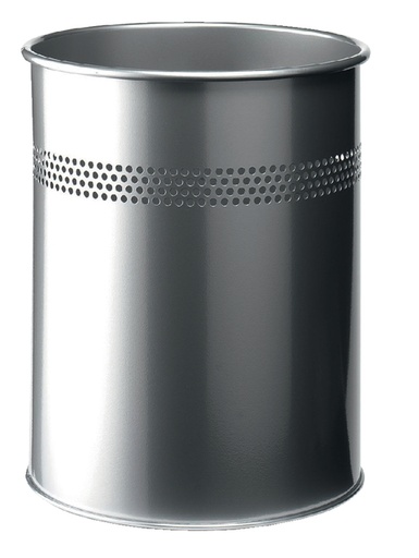 [393011] Corbeille à papier Durable 3300-23 15L 30mm perforations argent