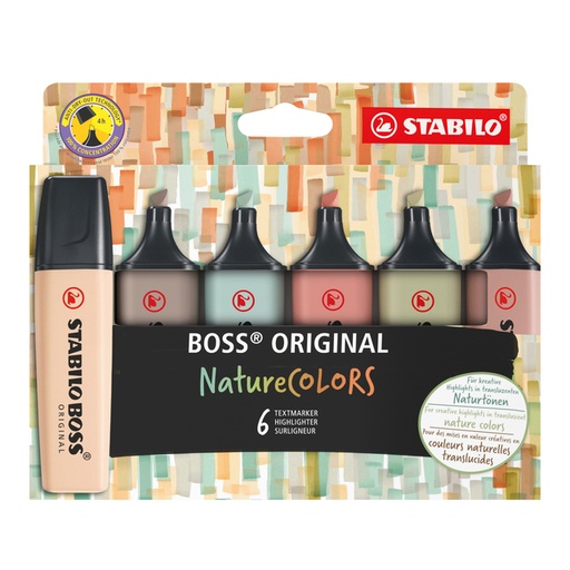 [1424467] Surligneur STABILO Boss 70/6 NatureCOLORS étui 6 pièces