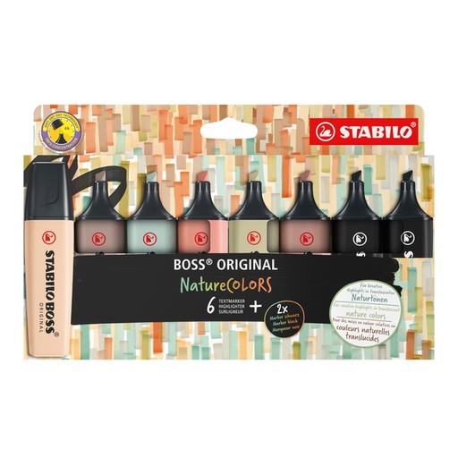 [1424471] Markeerstift STABILO Boss 70/8 nature colors etui à 8 stuks