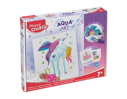 [1423775] Hobbyset Maped Creativ Aqua'Art eenhoorn 14-delig assorti